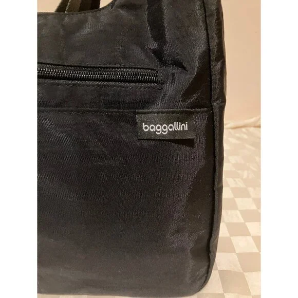 Baggallini Black Zipped Purse/Crossbody/Hand Bag Inner pckt 11x9,5x4 - Picture 4 of 16